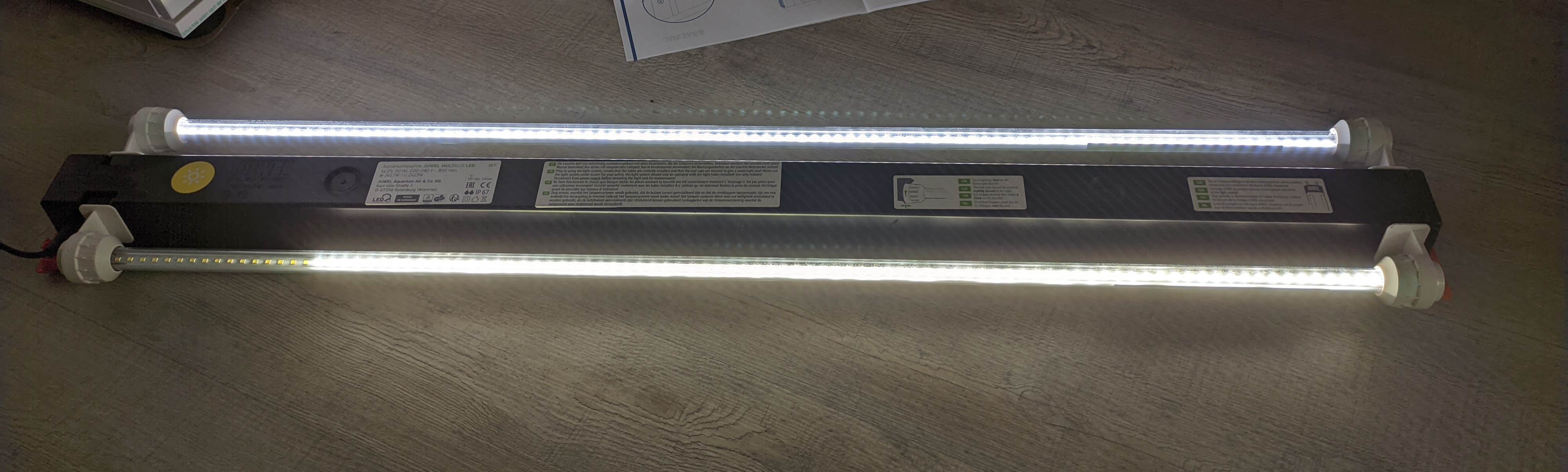 One LED tube not glowing completely